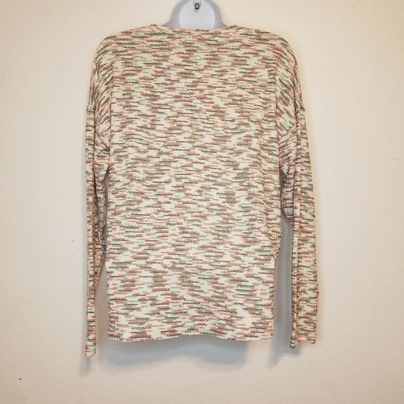 Long Sleeve High Low Space Dye V Neck Sweater - Picture 5 of 14